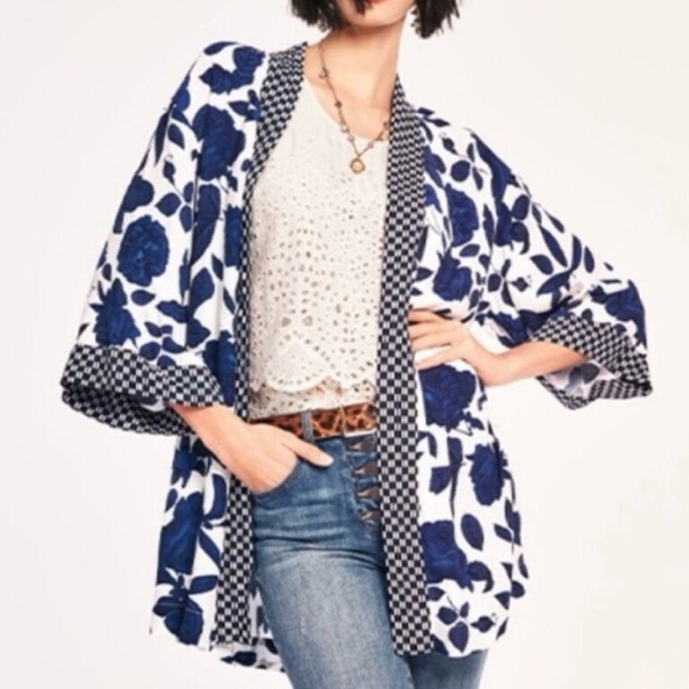 CAbi Botanical Floral Kimono sz M/L style 5661